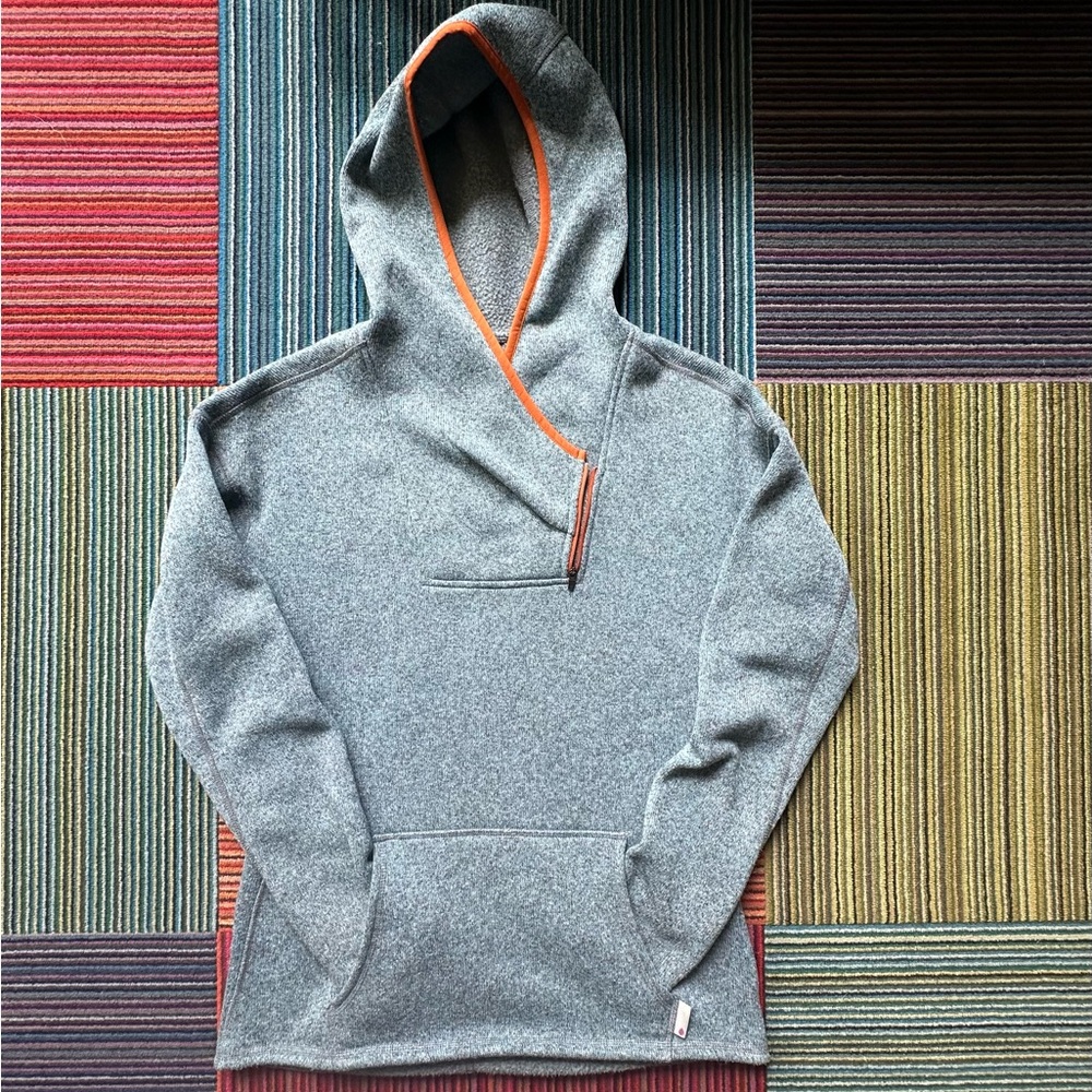 Blue Stio Hoodie with Orange Trim